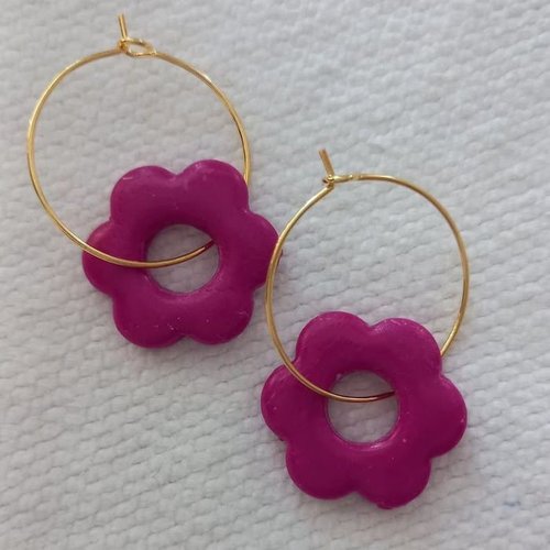 Creoles dorees  fleurs interchangeables  fumo
