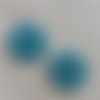 Fleurs interchangeables  en fimo bleu pailleté