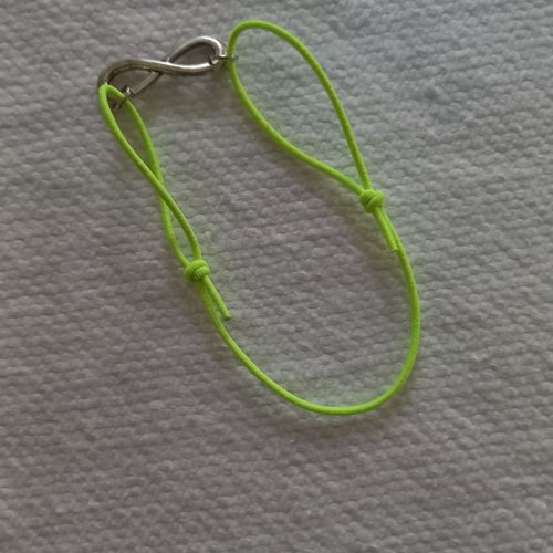 Bracelet élastique  vert anis et infini