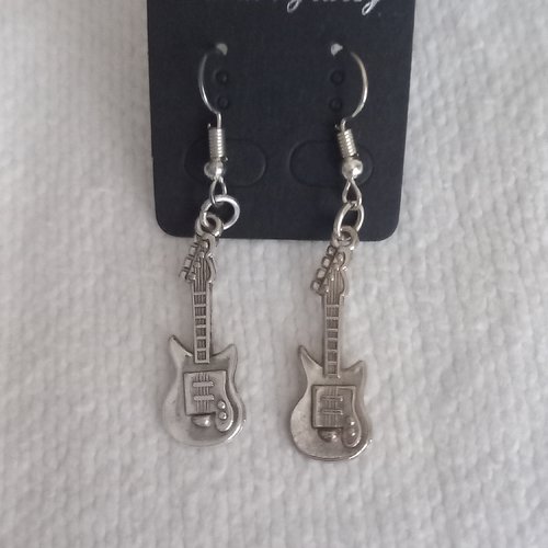 Boucles d'oreilles  guitare