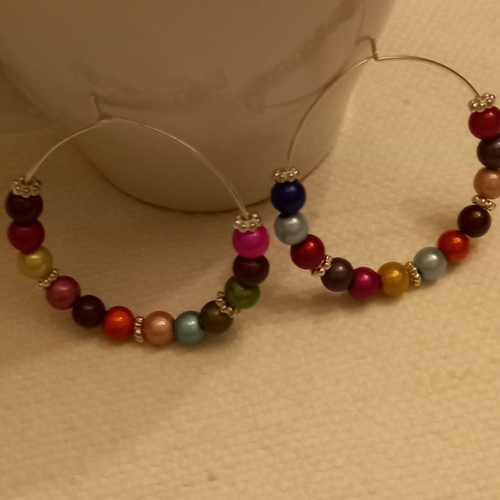 Creoles argentees  avec perles miracles  magiques