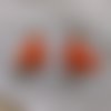 Boucles d'oreilles glands/pompons  oranges