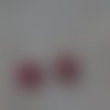 Creoles fleurs interchangeables  rose bleues en fimo