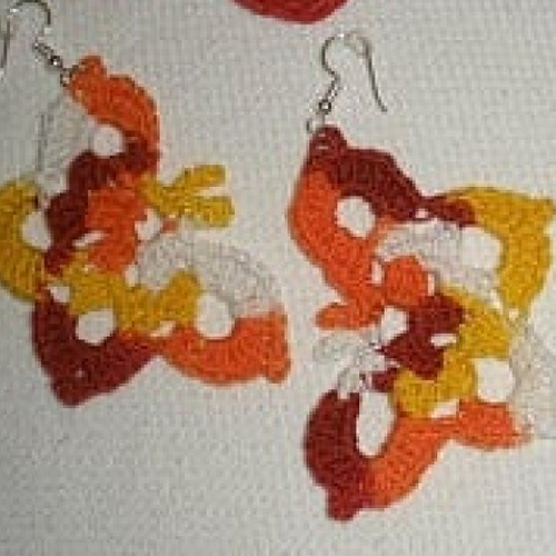 Boucles d'oreilles  papillons au crochet