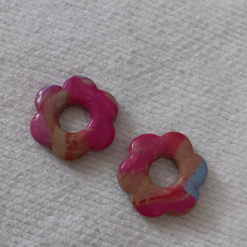 Fleurs interchangeables fimo multicolores