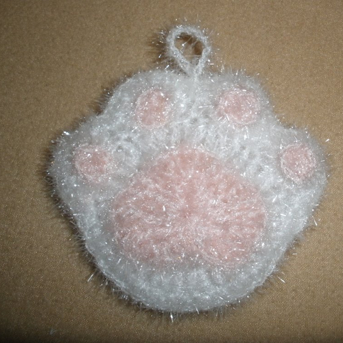 Tawashi, éponge  patte de chat, patte de chien