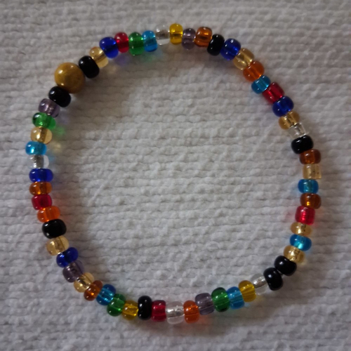 Bracelet  élastique  perles de rocaille