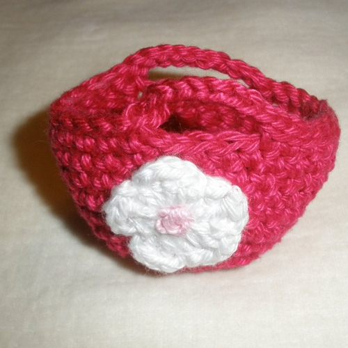 Mini sac au crochet   fuschia