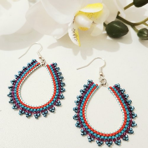 Boucles d’oreilles miyuki créoles