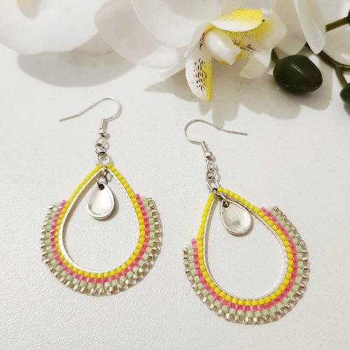 Boucles d’oreilles miyuki créoles