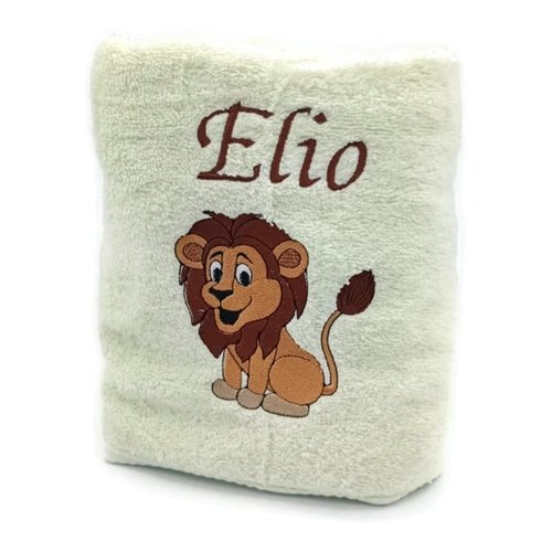 Lion brodé sur serviette  drap de bain ou pack complet