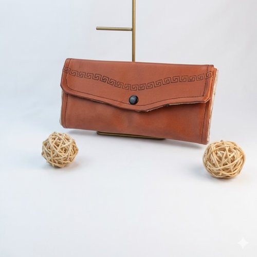 Portefeuille compagnon simili cuir cuivré