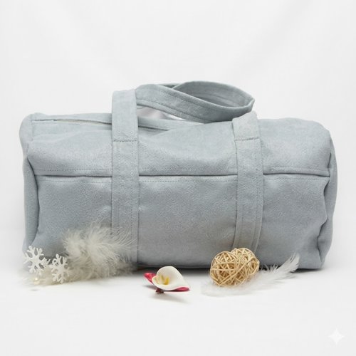 Sac de sport ou danse gris en suédine
