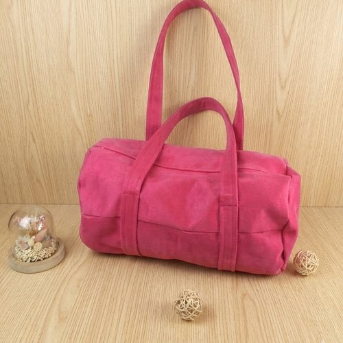 Sac de danse ou sport  rose  tissu suédine
