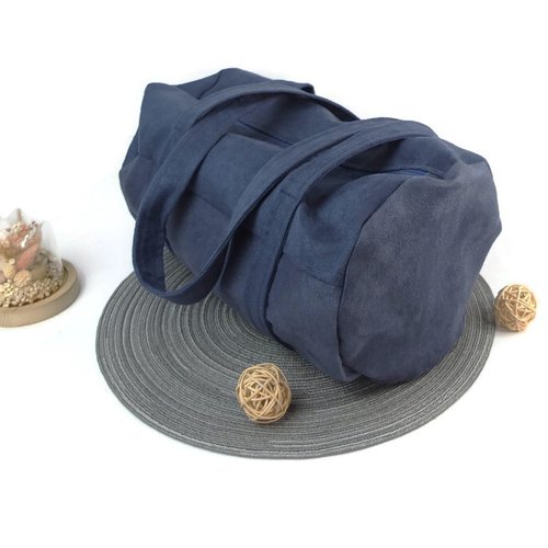 Sac de sport en suédine bleu