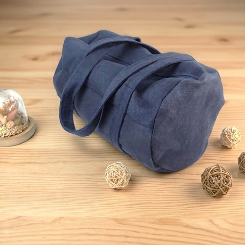 Sac de sport en suédine bleu