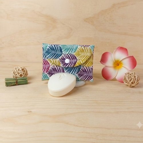 Pochette à savon en tissu multicolore