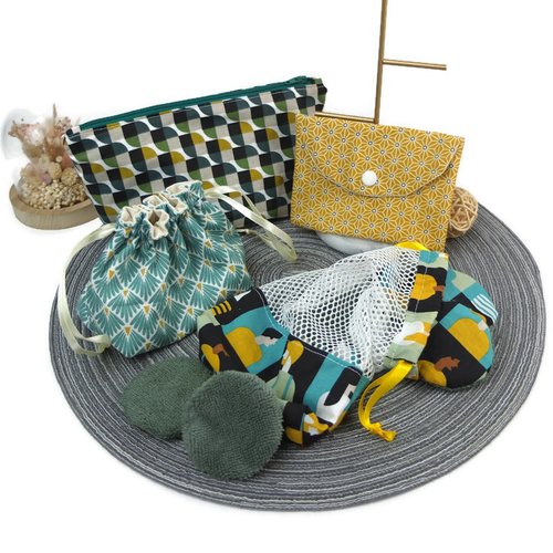 Ensemble de beauté  lingettes démaquillantes en éponge de bambou/coton