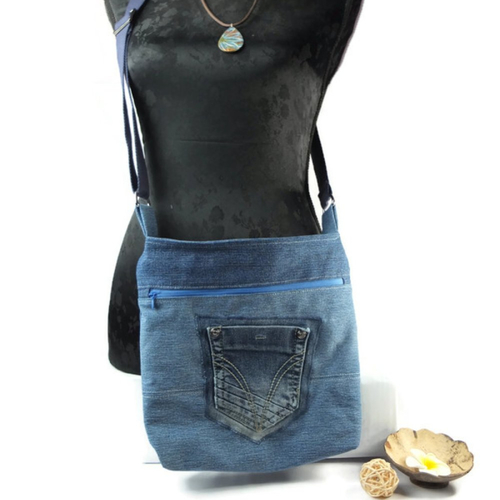 Sac bandoulière en tissu jean's