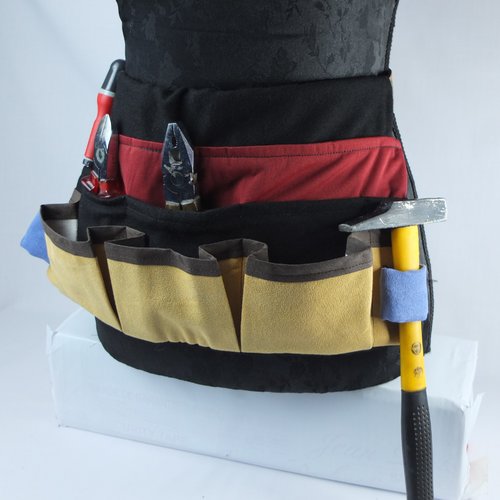Porte outils mixte en tissu suédine
