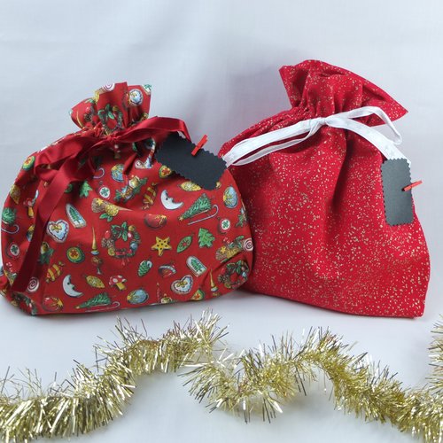 Pochette cadeau en tissu noël