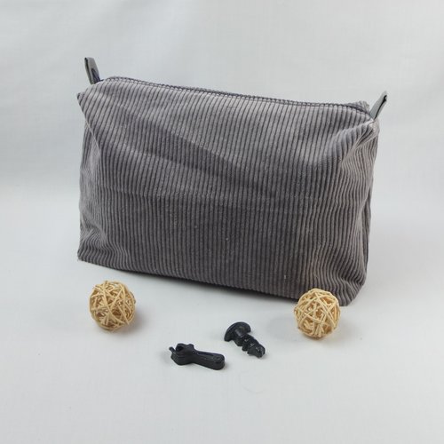 Trousse de toilette velours cotelé