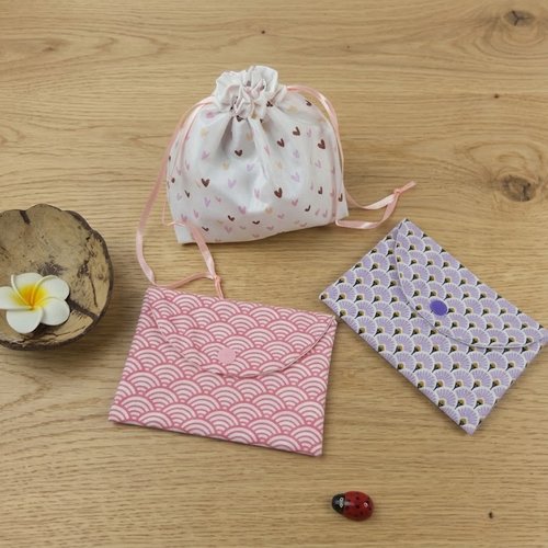 Pochette à savon en tissu multicolore