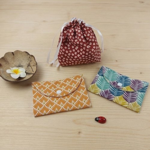 Pochette à savon en tissu multicolore