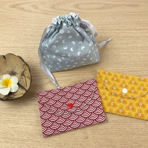 Pochette à savon en tissu multicolore