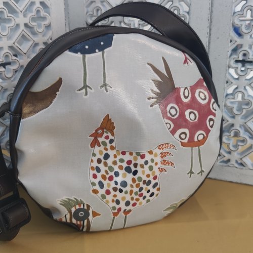 Sac besace rond poules