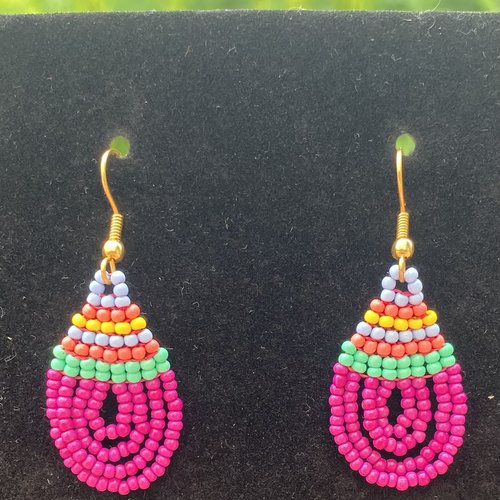 Boucles pendantes olive