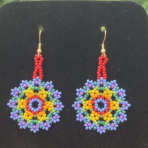 Boucles  d'oreilles pendantes mandalas