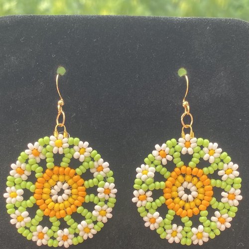 Boucles d'oreilles paquerettes