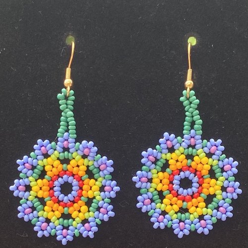 Boucles d'oreilles pendantes mandalas
