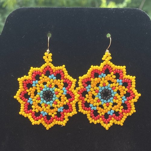 Boucles d'oreilles mandalas soleil