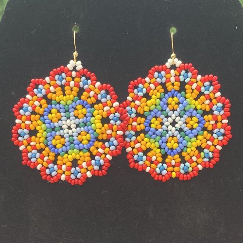 Boucles d'oreilles mandalas petites fleurs