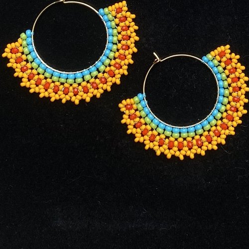 Boucles créole brick stich
