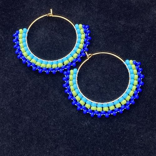 Boucles créoles méthode brick stich