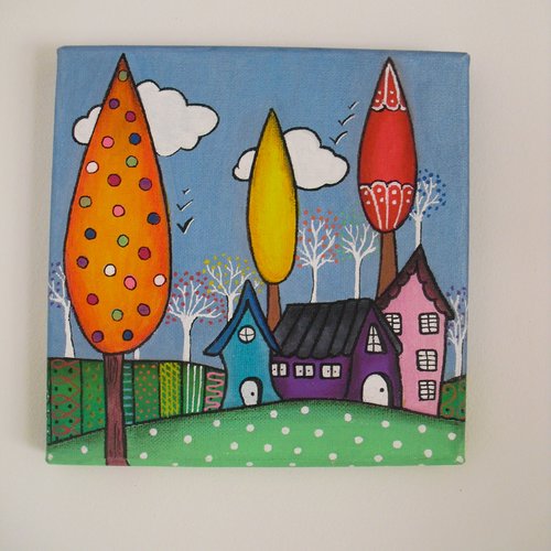 Petit cadre carré "campagne"