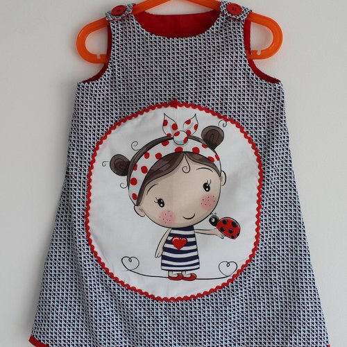 Jolie robe été "petite fille et coccinelle 2" t 4 ans