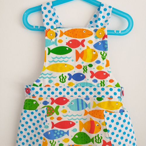 Mignonne petite robe "petits poissons" t 3/4 ans