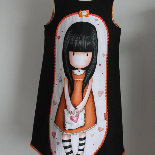 Jolie robe longue hiver "petite fille à l'enveloppe" t 10 ans