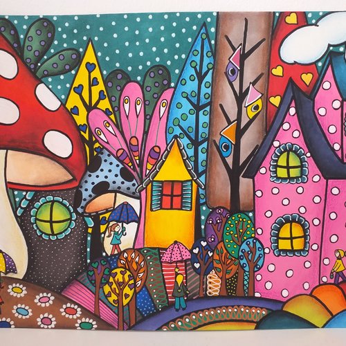 Dessin à encadrer art naïf enfant