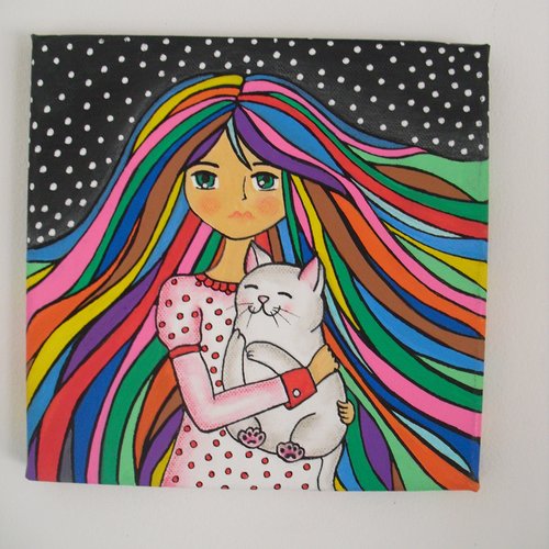 Petit cadre carré "jeune fille"