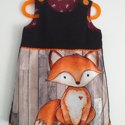 Jolie petite robe hiver "renard" t 4 ans