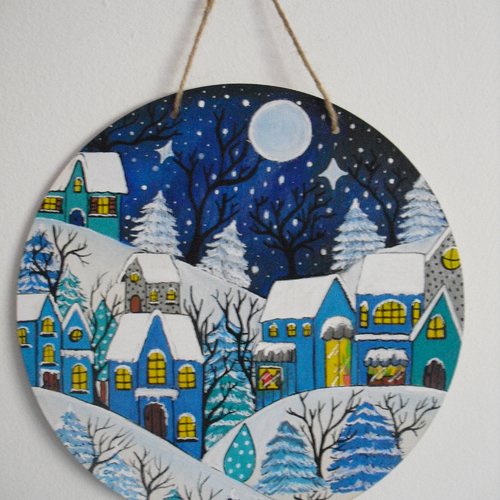 Tableau paysage sous la neige