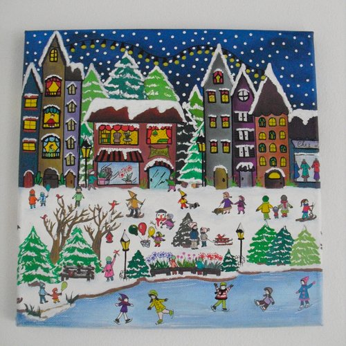 Tableau "ville d'hiver"