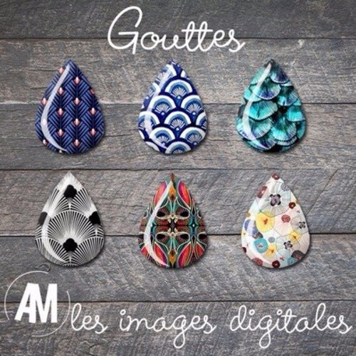 48 images digitales gouttes cabochon : japon asie motif japonais chine fleur japon