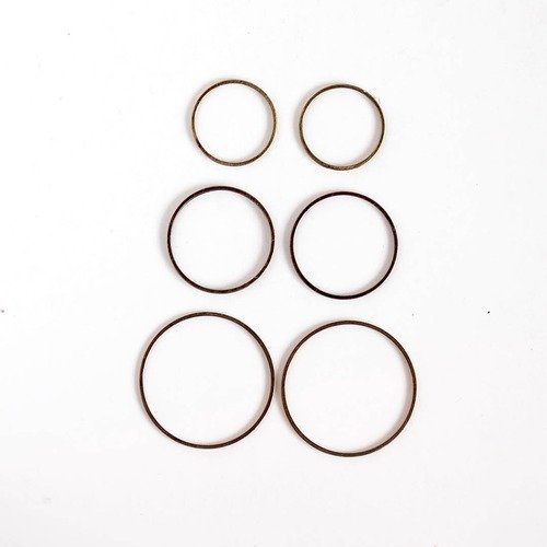 6 anneaux fins bronze connecteur -non brisé - 16/20/28 mm 