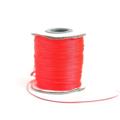 Cordon de polyester très fins 0.05 mm couleur orange fluo vendu au mètre *pour bracelet*